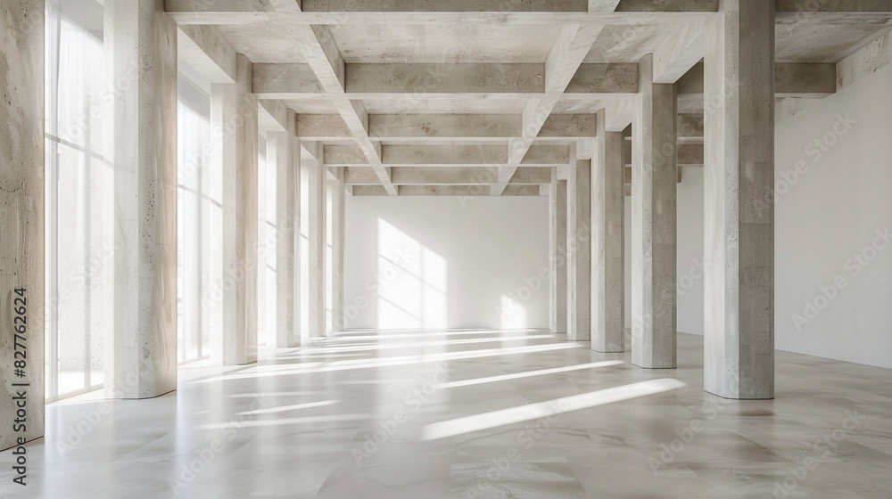 Empty Conference Space with Large Pillars. Contemporary Business Presentation Background Empty Conference Space with Large Pillars. Contemporary Business Presentation Background