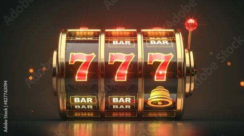 Luxury slot machine with 777