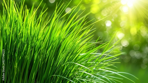 Sun shines down, soft focusing top grass; foreground