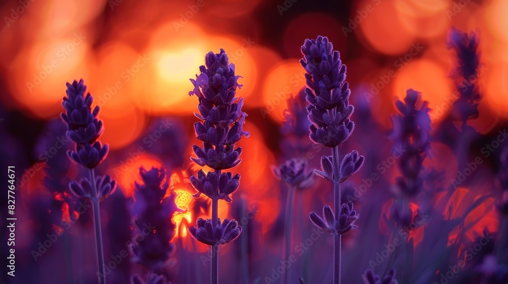 A tight shot of several blooming flowers against a softly blurred backdrop of the sun The foreground features an intentional blur of nearby lights A tight shot of several blooming flowers against a softly blurred backdrop of the sun The foreground features an intentional blur of nearby lights