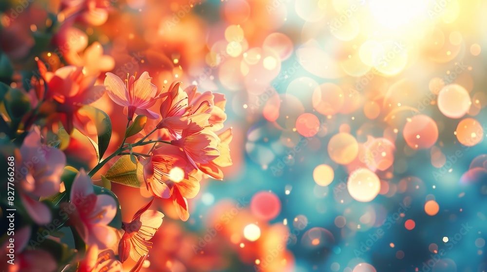 A close-up of a bunch of flowers with a blurry background of light in the foreground and a blurred image of the flowers in the background A close-up of a bunch of flowers with a blurry background of light in the foreground and a blurred image of the flowers in the background