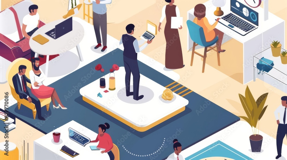 Create a birds-eye view depiction of a vibrant wedding reception, capturing the joyous celebration with ample copy space in the background Create a birds-eye view depiction of a vibrant wedding reception, capturing the joyous celebration with ample copy space in the background