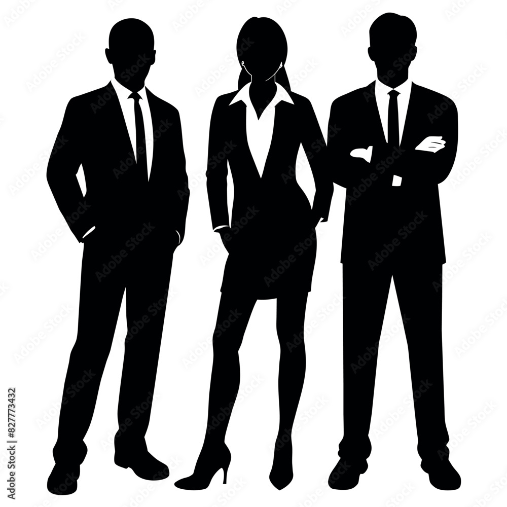 Business man standing with VIP pose vector silhouette Business man standing with VIP pose vector silhouette