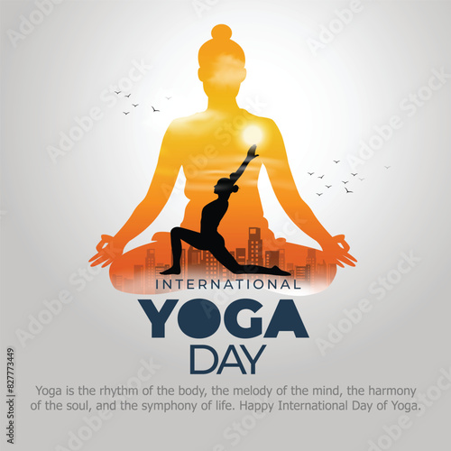 international yoga day. yoga body posture. Woman practicing yoga. vector illustration design