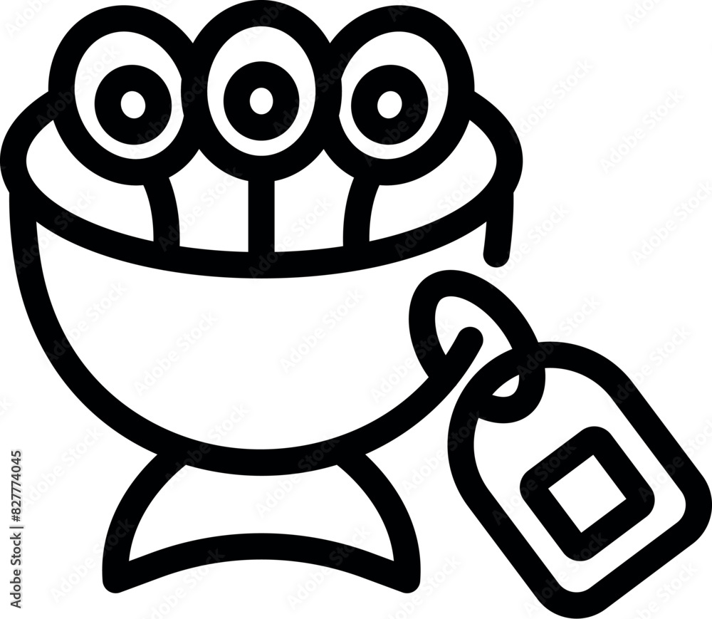 Simple line art icon of a flower bouquet with a tag, suitable for various design needs Simple line art icon of a flower bouquet with a tag, suitable for various design needs