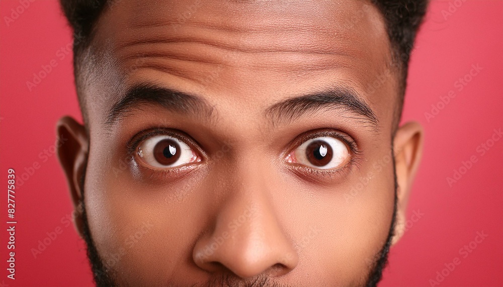 A person with Wide eyes, dropped jaw, and raised eyebrows. A person with Wide eyes, dropped jaw, and raised eyebrows.