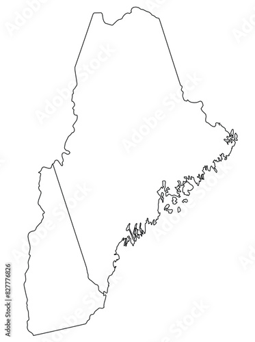 Map of the U.S. state of Maine, New Hampshire photo