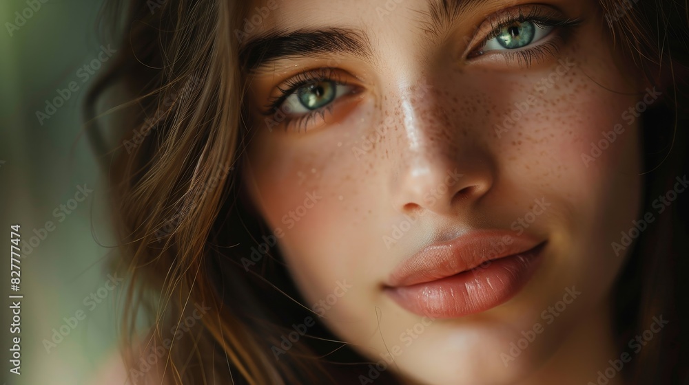 Confident young model with a perfect make-up look, engaging the camera Confident young model with a perfect make-up look, engaging the camera
