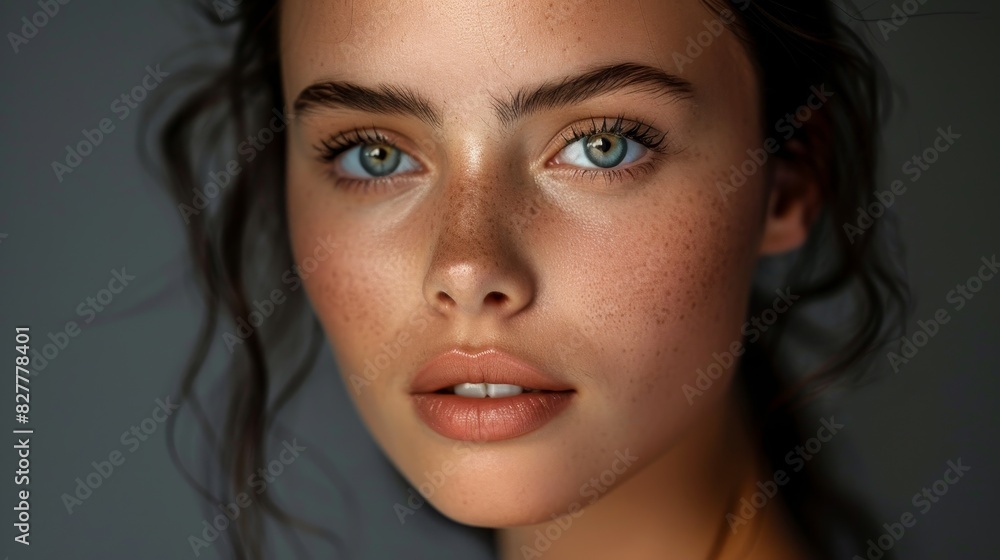 Fototapeta premium Young model’s portrait, her make-up highlighting her natural beauty
