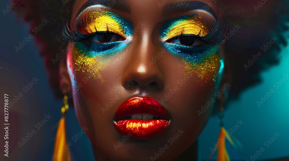 Glamour portrait of a model with stunning make-up and a bold attitude Glamour portrait of a model with stunning make-up and a bold attitude