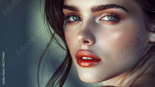 Wallpaper Mural A Fashion model's beauty is captured in a photograph, her make-up flawless Torontodigital.ca