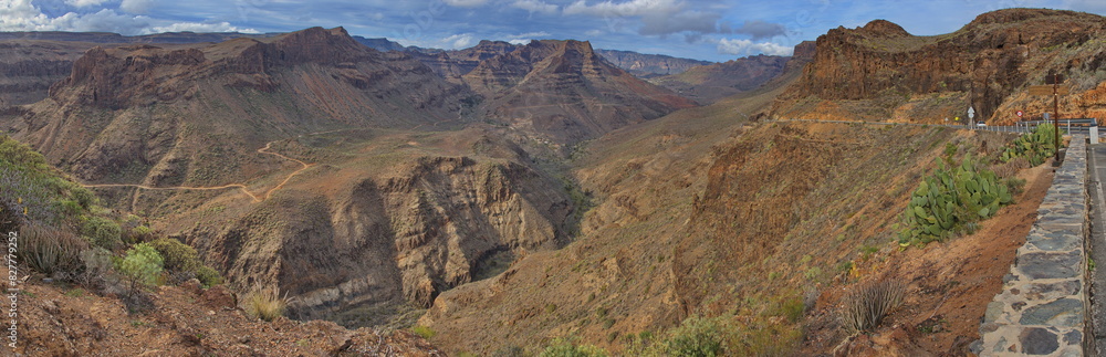 View from the Mirador de la Degollada de las Yeguas on Gran Canaria,Canary Islands,Spain,Europe
