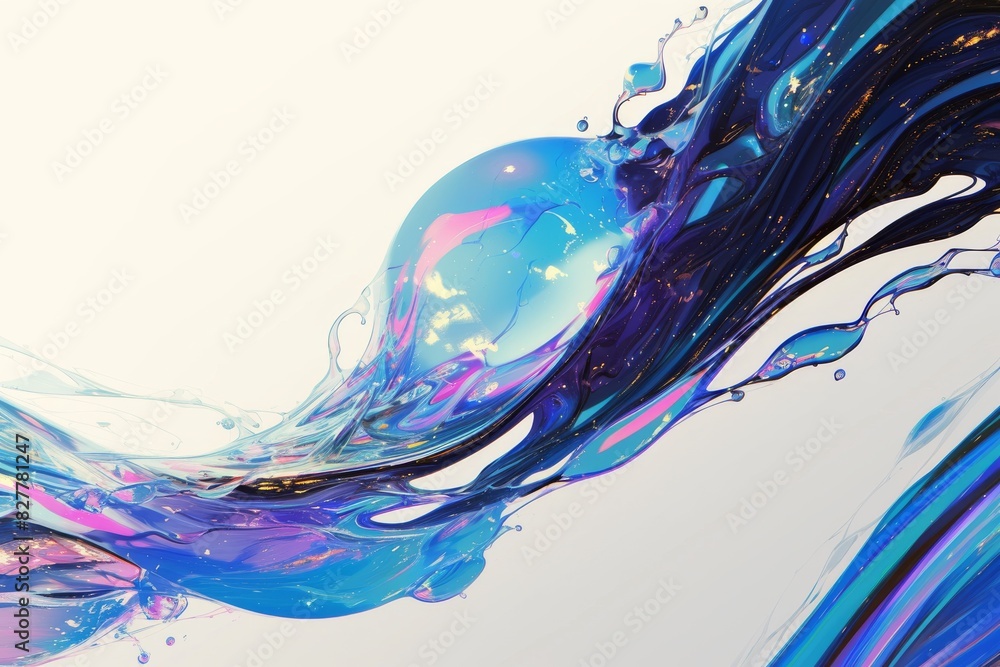 Fototapeta premium Water droplets in a whirlwind of color