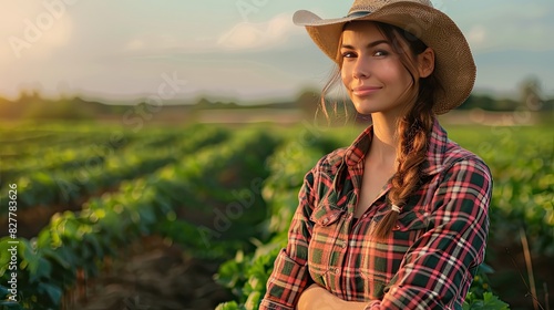 Woman farmer with vegetables in the field. Selective focus. photo