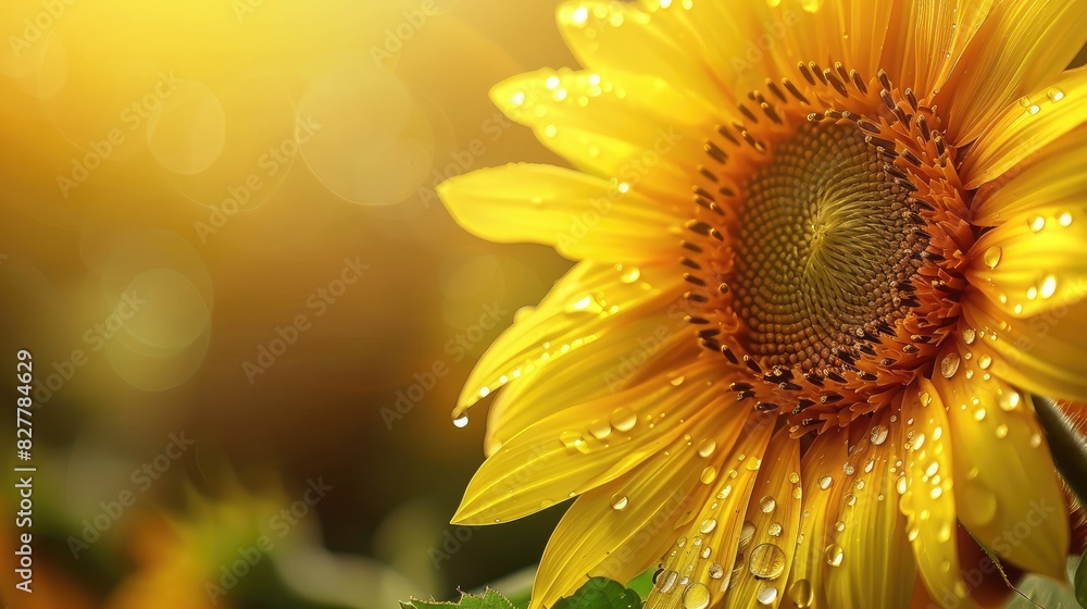 Fototapeta premium Close-up of a flower in drops of water. Selective focus.