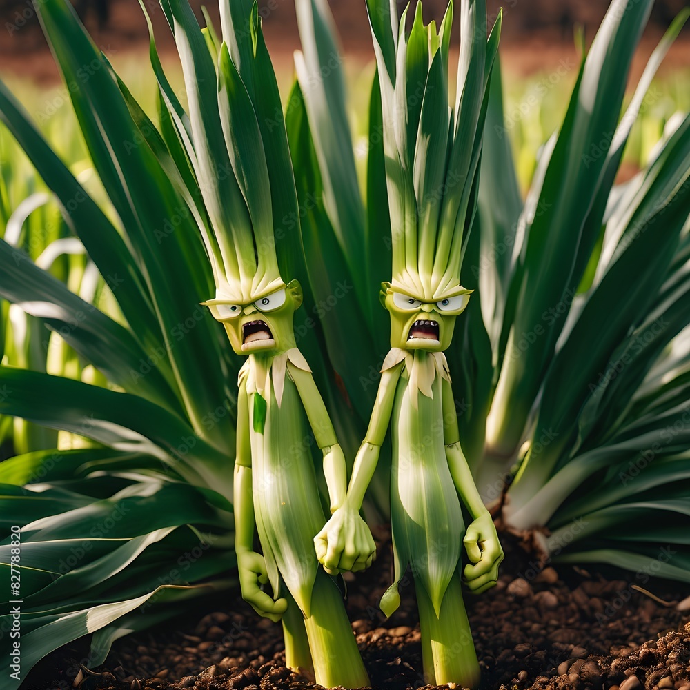 Obraz premium leeks plantation