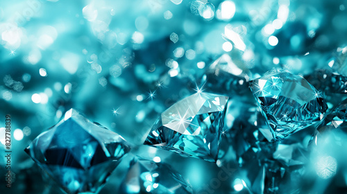 Abstract background of sparkling diamond crystals in blue shades © Svetlana Zibrova