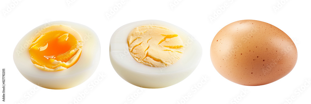 set of boiled eggs, isolated on transparent background set of boiled eggs, isolated on transparent background