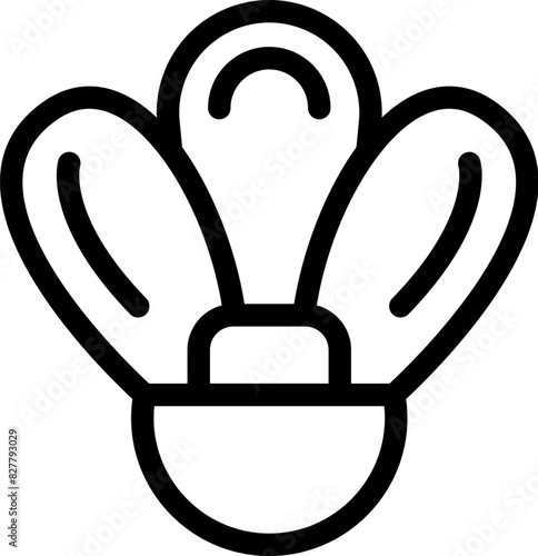 Simplified line art icon of a clamshellstyle lightbulb on a white background
