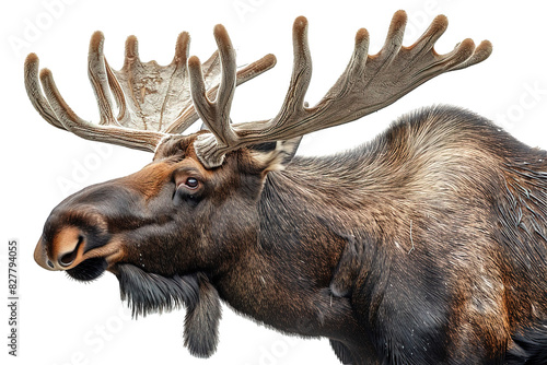 side view moose isolated on transparent background ,moose deer png ,generative ai photo