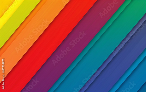 Bold pride background with solid rainbow colors and generous copyspace. © Aistock