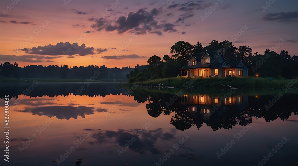 Obraz premium small island in the middle of a lake