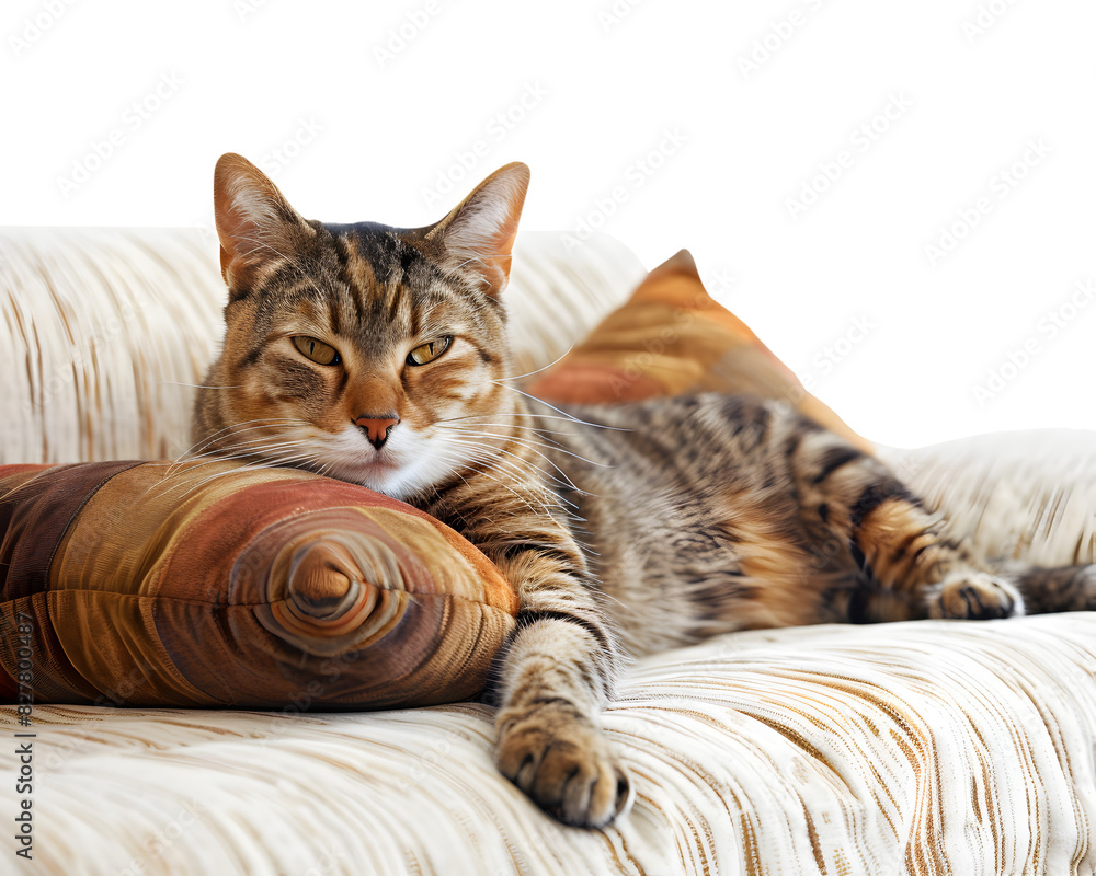 Catty on Sofa isolated on white background Catty on Sofa isolated on white background
