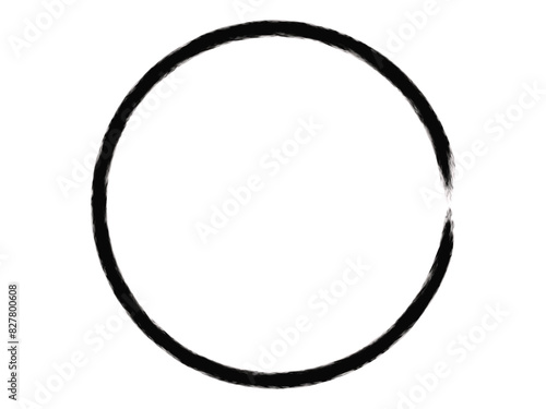 Grunge circle made of black paint. Grunge circle made of black ink made with art brush.