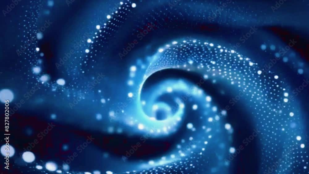 Dots move in a spiral, mimicking the formation and evolution of a galaxy, 4K black background High-Quality Animation Video Dots move in a spiral, mimicking the formation and evolution of a galaxy, 4K black background High-Quality Animation Video