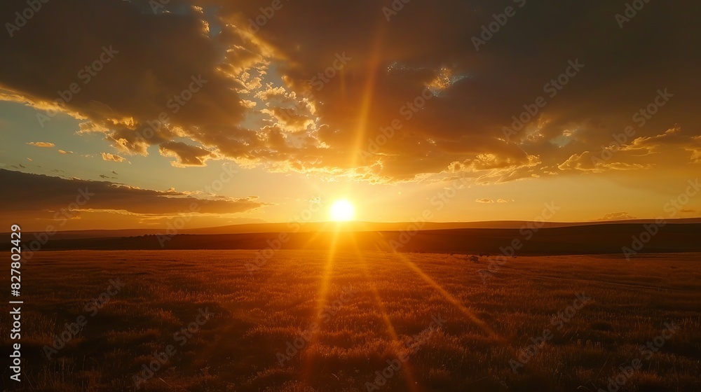 Fototapeta premium Evening sky with setting sun