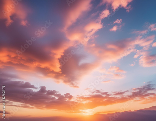 sunset sky with clouds