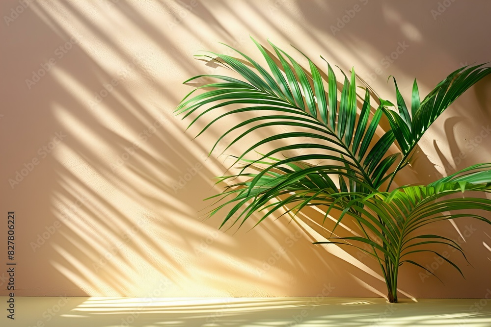 Shadow of a palm leaves on the tabletop, high quality, high resolution