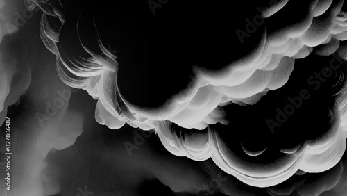 Grey smoke explosion on black background, abstract smoke cloud background, bubble smoke cloud.