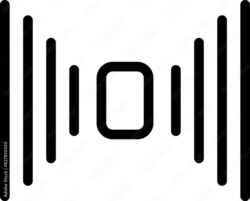 Simple highcontrast icon depicting a sound wave, ideal for multimedia applications Simple highcontrast icon depicting a sound wave, ideal for multimedia applications