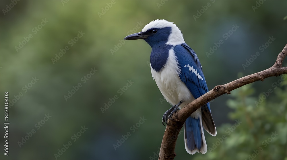 Standing on its hind legs, the blue and white birdStanding on its hind legs, the blue and white bird