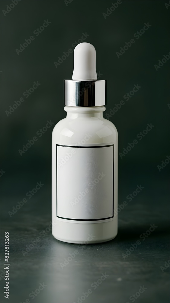 A white serum oil bottle Mockup with white label, product mockups A white serum oil bottle Mockup with white label, product mockups