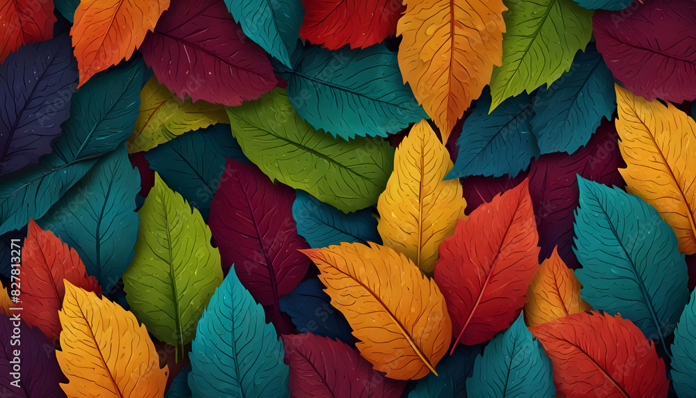 Beautiful abstract colorful leaves background. Generative AI Beautiful abstract colorful leaves background. Generative AI