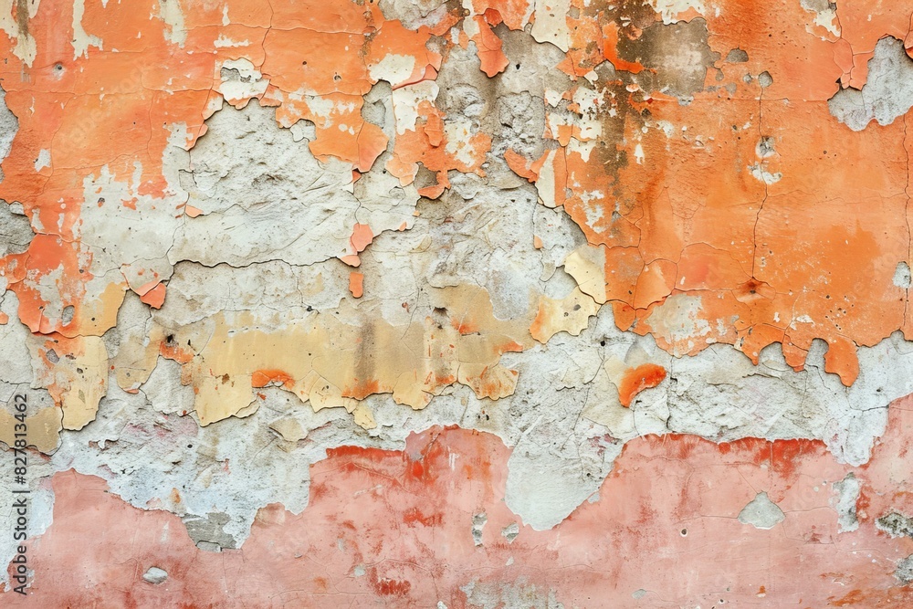 An orange and white painted wall, high quality, high resolution