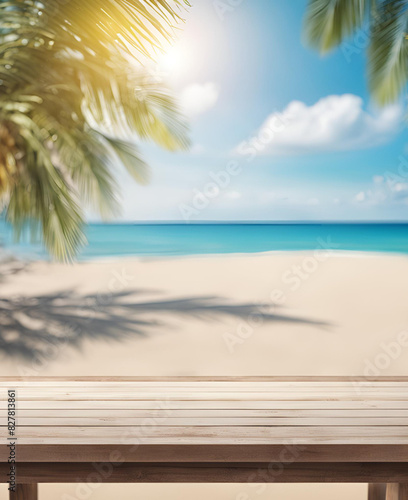 Palm trees and sea product placement summer concept    summer vacation