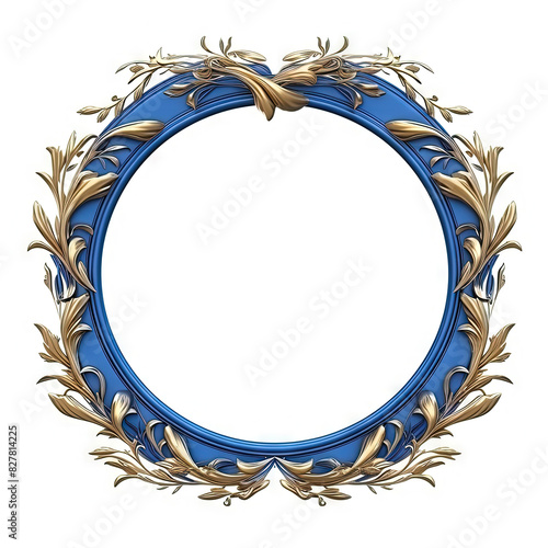 Round frame in art nouveau style with ornament. Retro frame with fairytale and magic decoration. © swillklitch