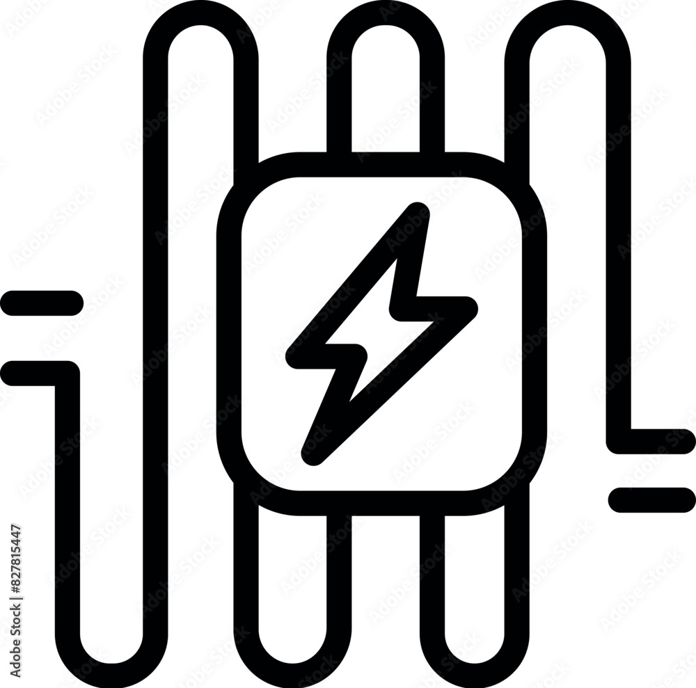 Black and white vector icon of a battery charging, isolated on a white background Black and white vector icon of a battery charging, isolated on a white background