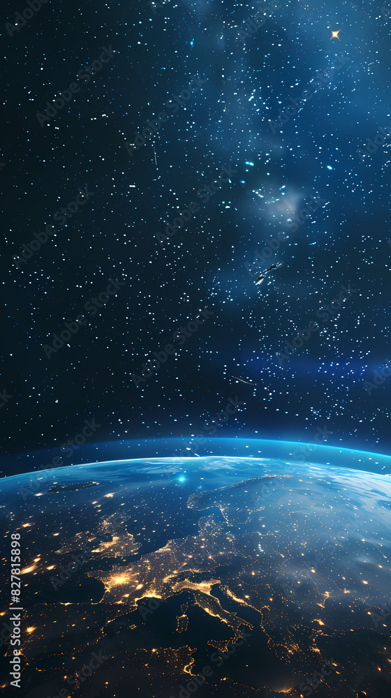 Fototapeta premium Wide angle shot of Earth from space
