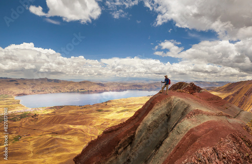 Hiker in Pallay Poncho photo