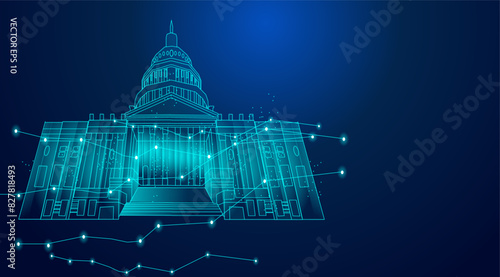 Banking and finance technology background. Vector illustration