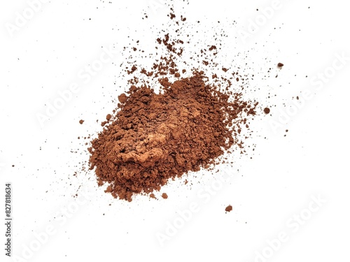 Bitter cocoa powder isolated on a white background. photo