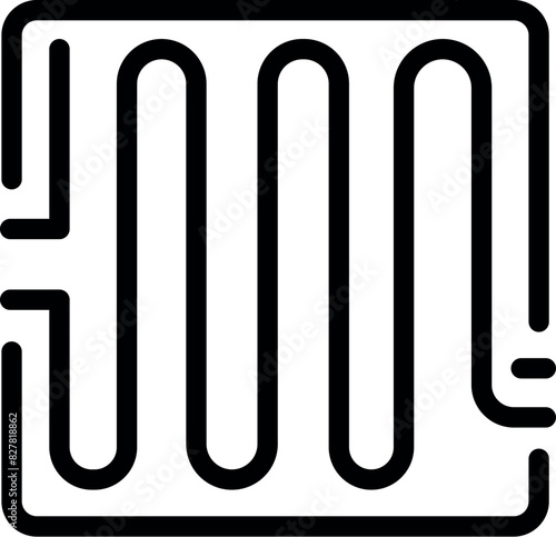 Simple line art icon representing a central heating radiator, ideal for use in various applications