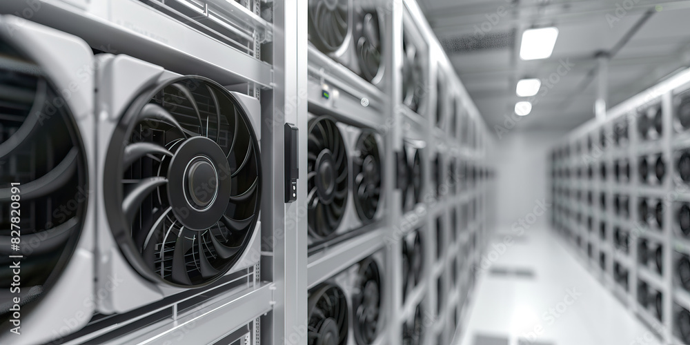 A clean room hums as powerful fans keep server racks cool and running smoothly