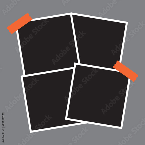 4 photo collage template. vector illustration, new collections