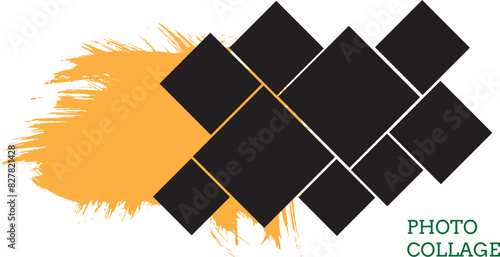 9 photo collage template. vector illustration, new collections