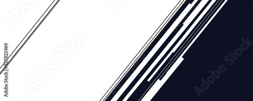 White modern sports banner design with diagonal black and blue lines. Vector abstract illustration sports background.